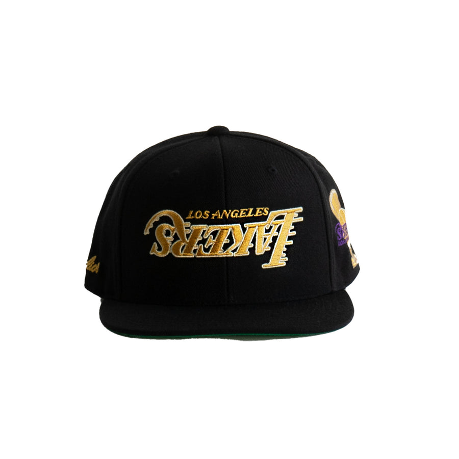 Lakers 09' Championship Gold Stamp Snapback (Black)
