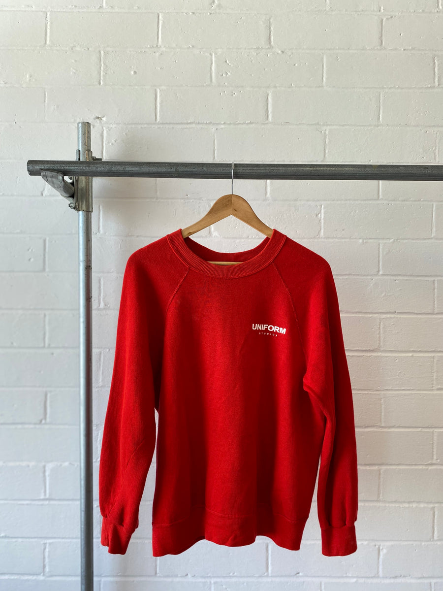 VINTAGE LEE RAGLAN CREWNECK RED (XS-SMALL)