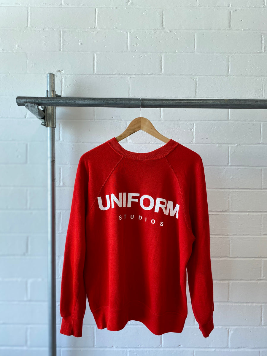 VINTAGE LEE RAGLAN CREWNECK RED (XS-SMALL)