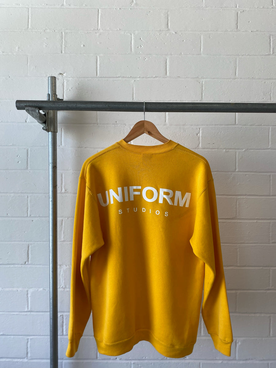 1980'S RUSSELL CREWNECK SWEATER YELLOW (XL)