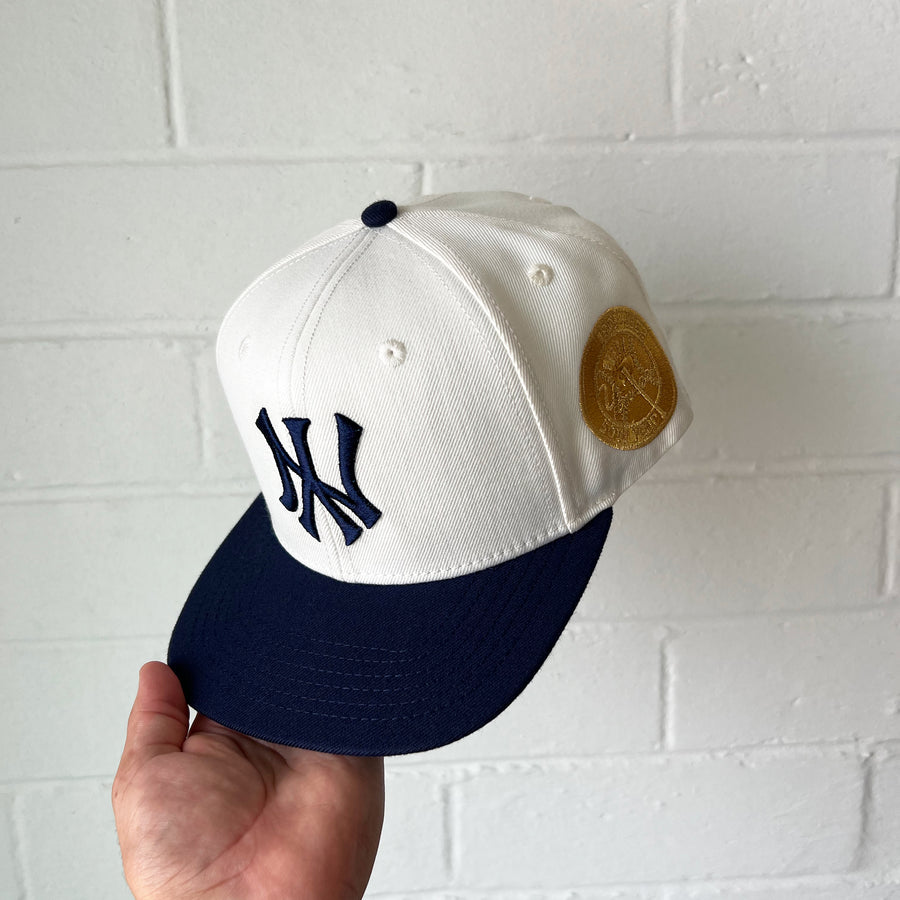 NY 50th Year Anniversary Gold Stamp Snapback (Cream/Navy)