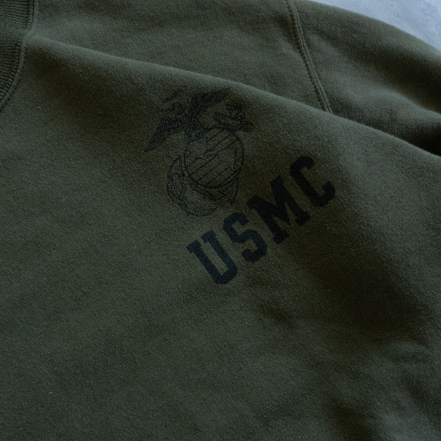 USMC OLIVE CREWNECK SWEATER (SMALL)