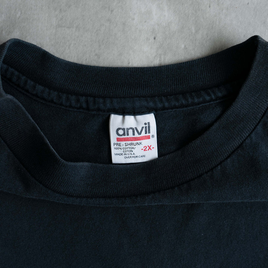 ANVIL AGED BLACK (MADE IN USA) BLANK POCKET T-SHIRT (2XL)