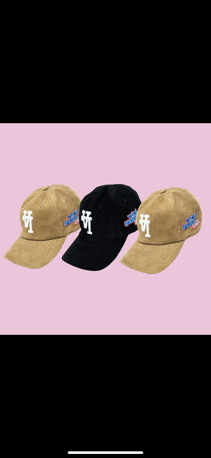 LA World Series Corduroy 5 Panel Strap Back (Khaki)