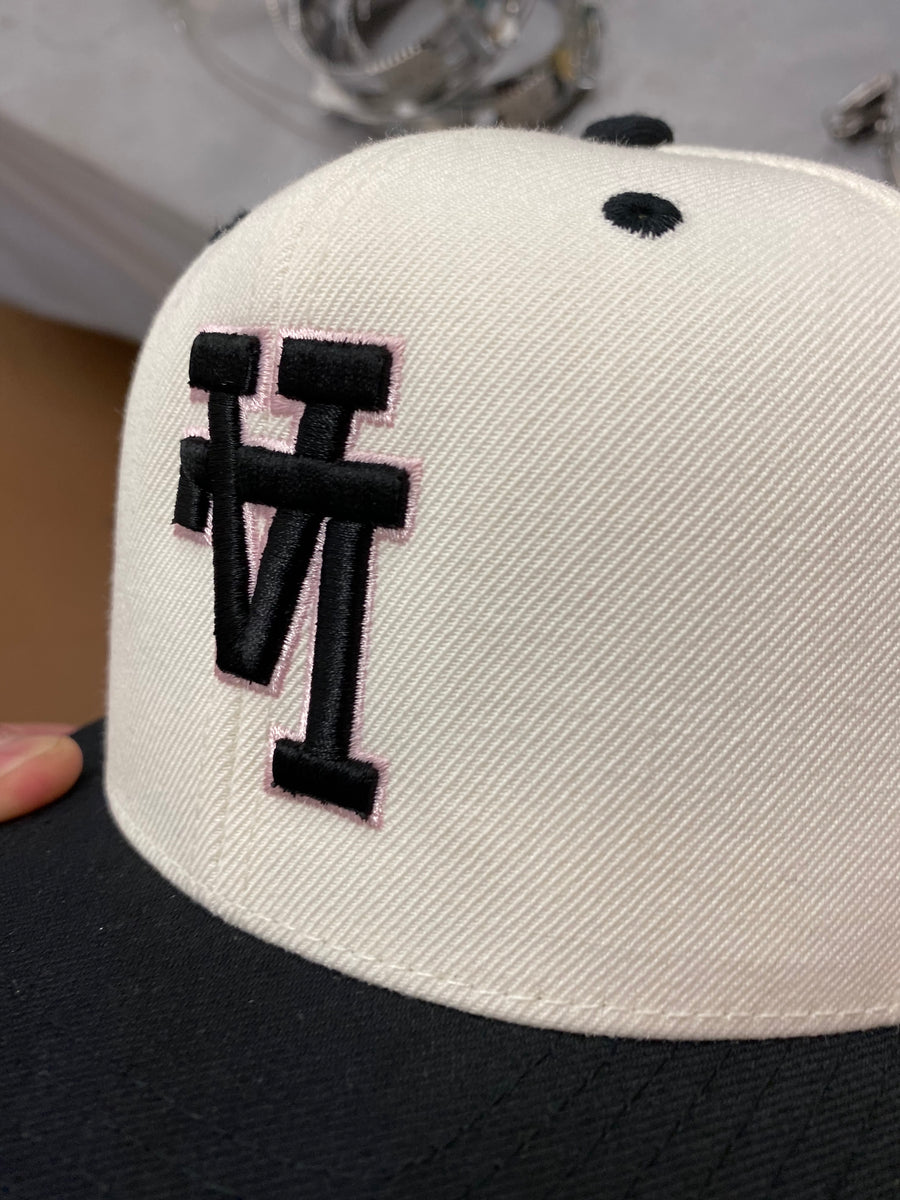 LA World Series 1988 Gold Stamp Snapback (Pink/Cream/Black)