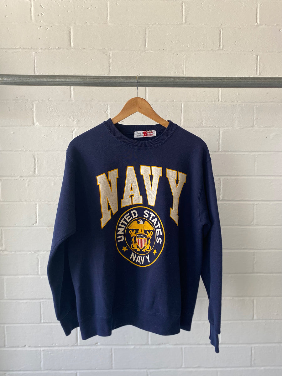 1990'S NAVY CREWNECK SWEATER (X-LARGE)