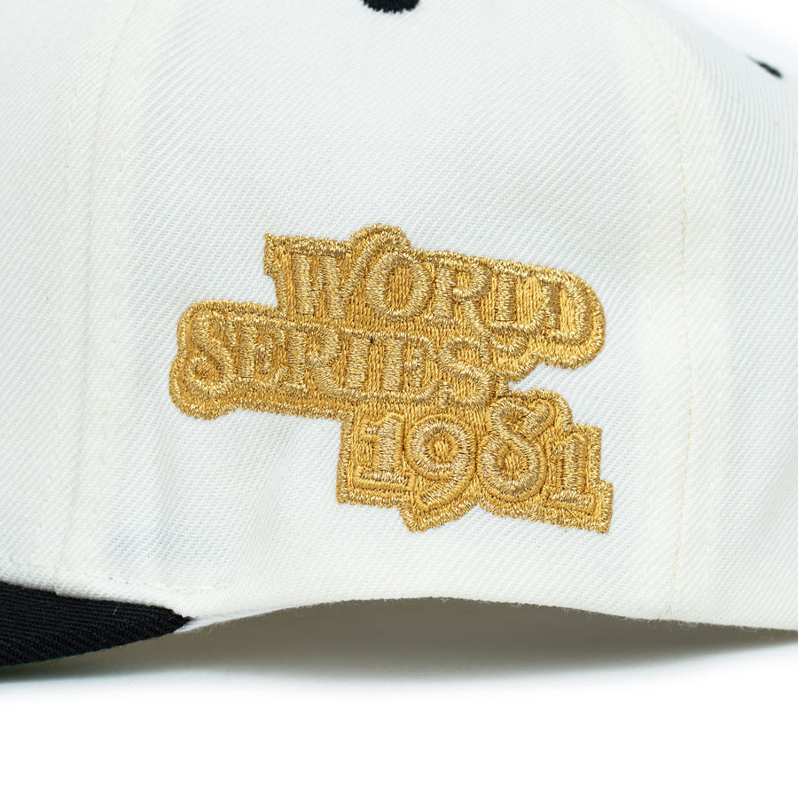 LA World Series 1981 Gold Stamp Snapback (Cream/Pink/Black)
