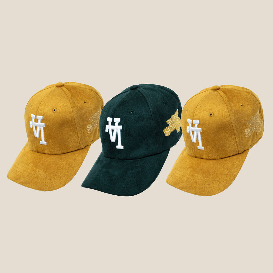 Uniform LA Gold Stamp Suede Strap-back  (Forest Green)