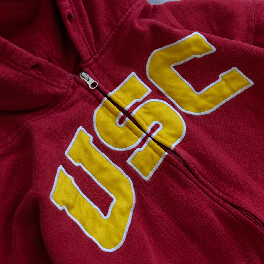 VINTAGE USC ZIP UP RED HOODIE (X-LARGE)
