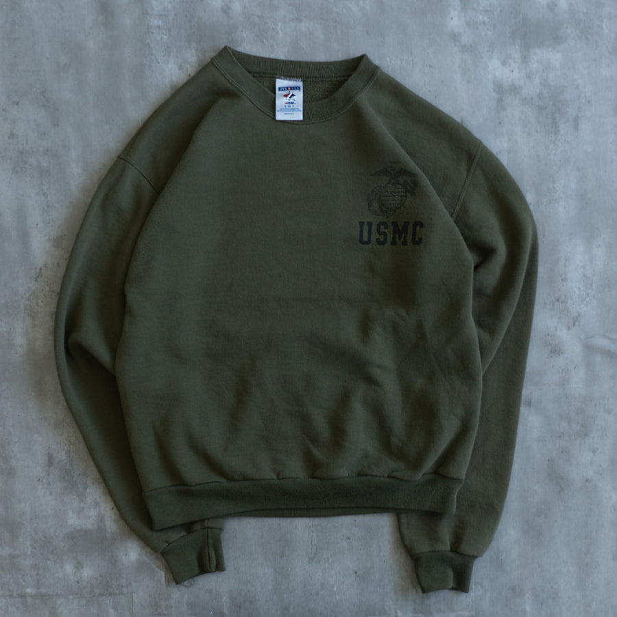 USMC OLIVE CREWNECK SWEATER (SMALL)
