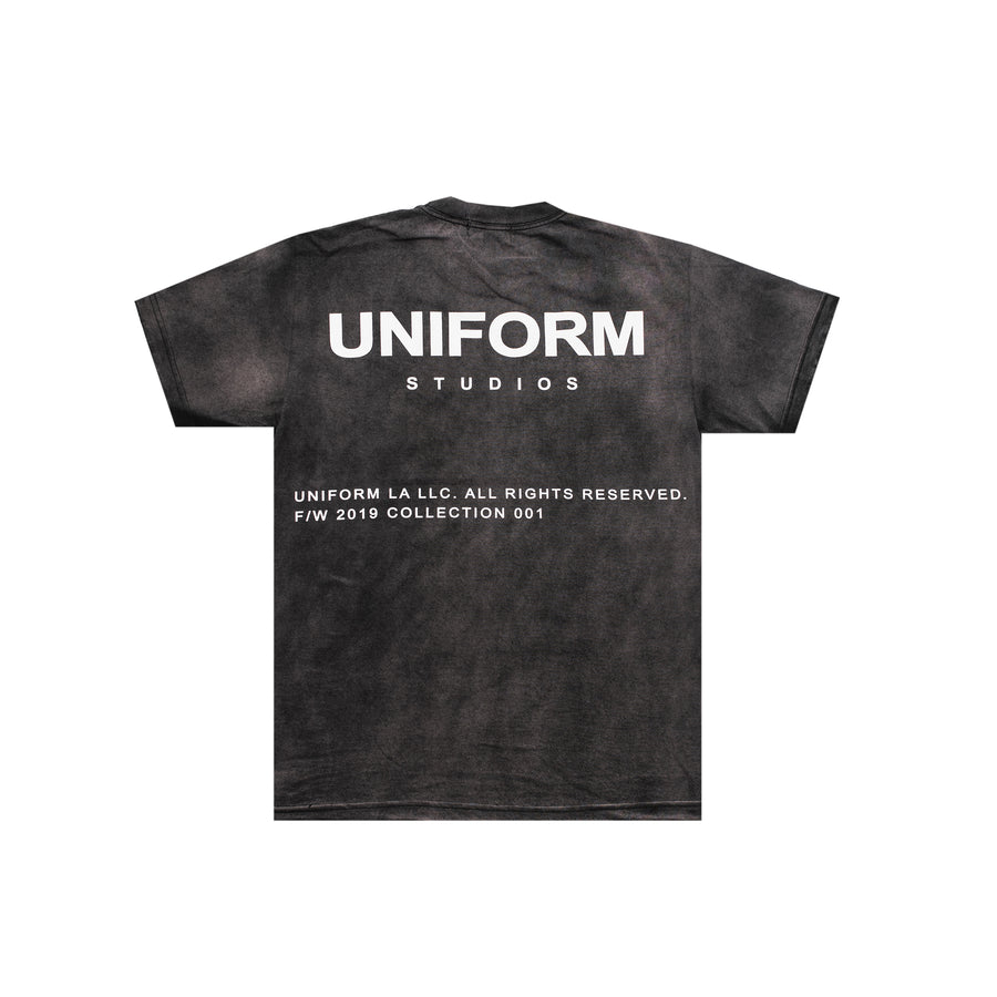 Vintage Sun-Dried Logo Tee in Faded Black