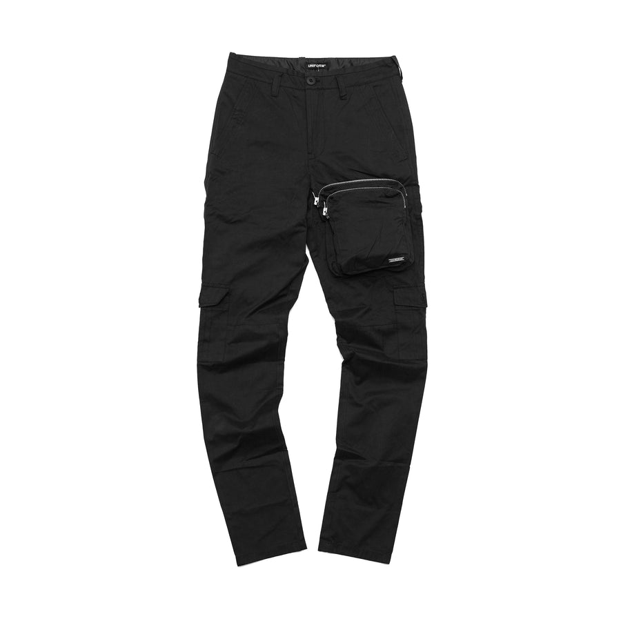 Double Pouch Utility Cargo Pant in Black