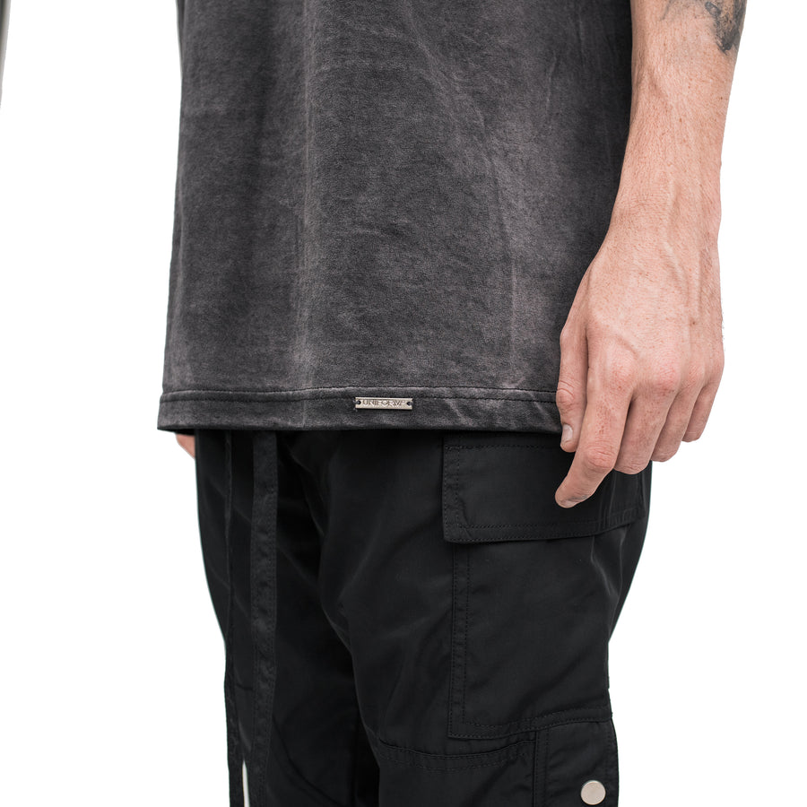 Vintage Sun-Dried Logo Tee in Faded Black