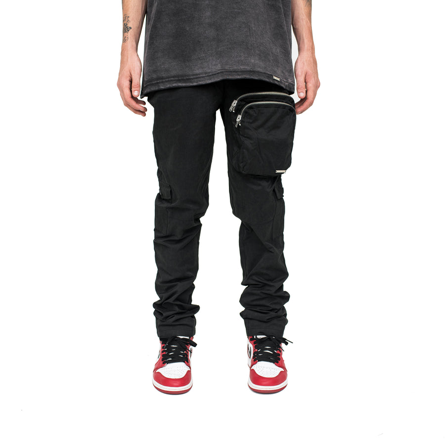 Double Pouch Utility Cargo Pant in Black