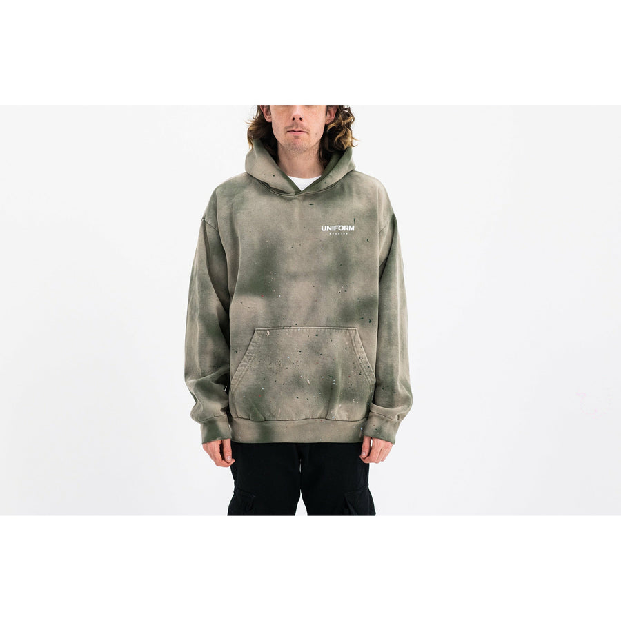 Paint Splatter Logo Hoodie (Dusted Olive)