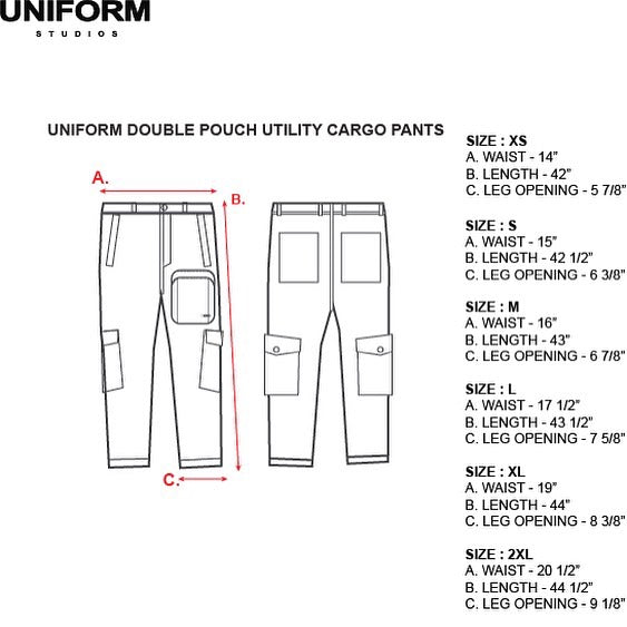 Double Pouch Utility Cargo Pant in Black
