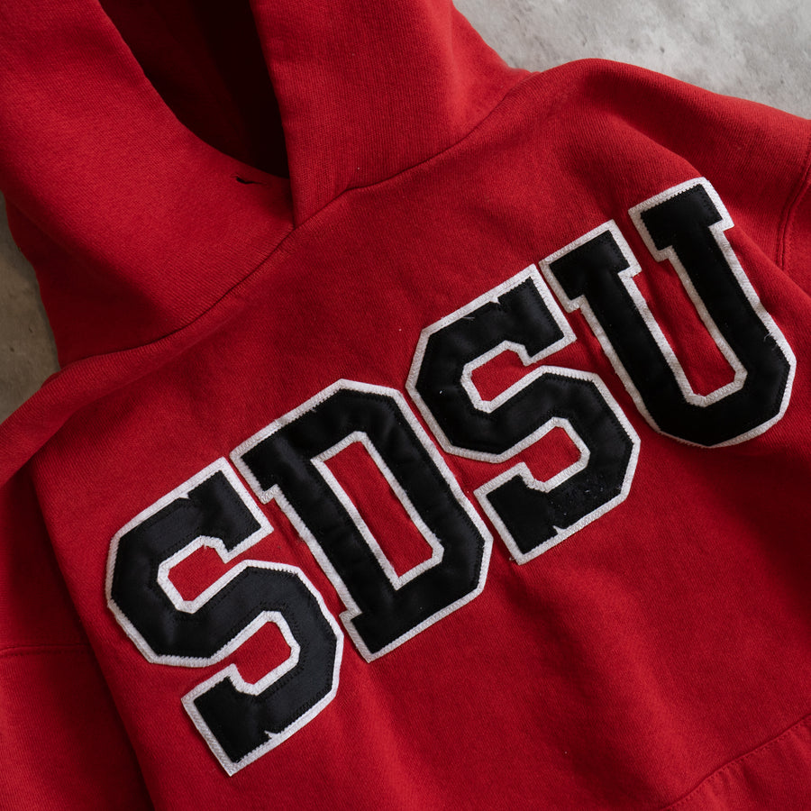 VINTAGE UCSD 1990'S RUSSELL RED HOODIE (SMALL)
