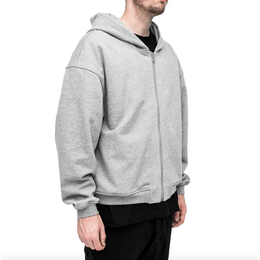 Uniform French Terry Zip Up Hoodies (Heather Grey)