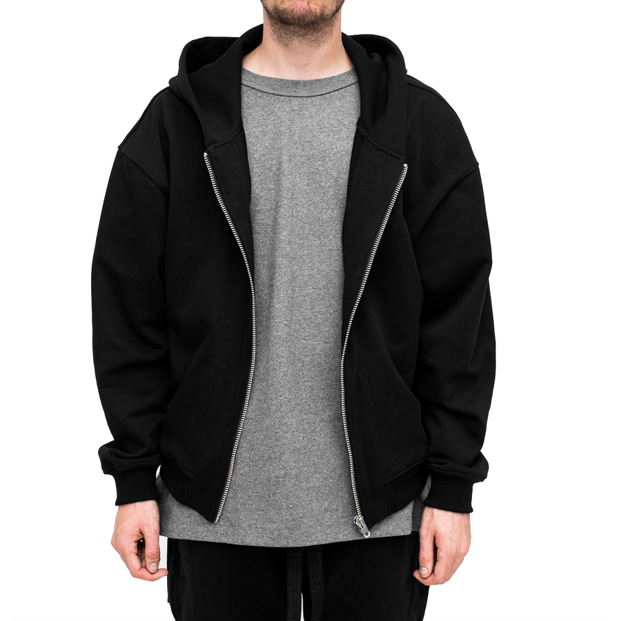 Uniform French Terry Zip Up Hoodies (Black)