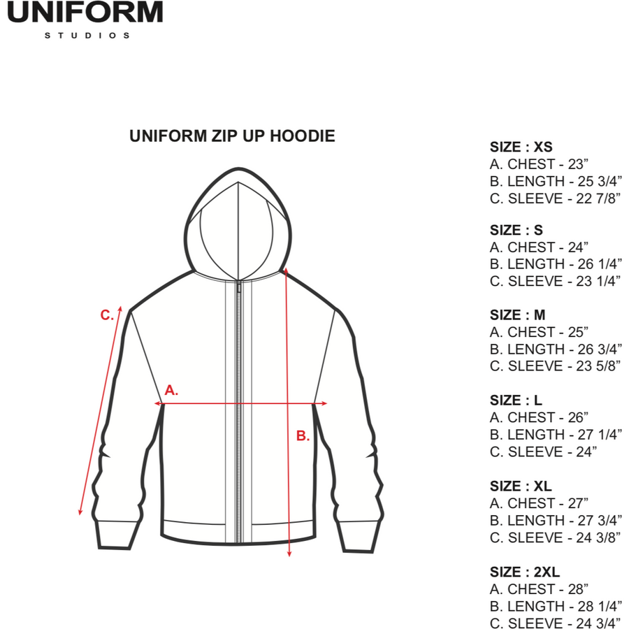 Uniform French Terry Zip Up Hoodies (Heather Grey)