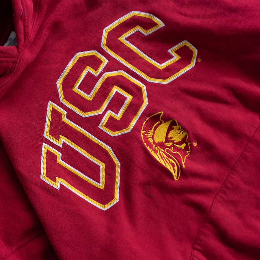 VINTAGE USC RED EMBROIDERED HOODIE (X-LARGE)