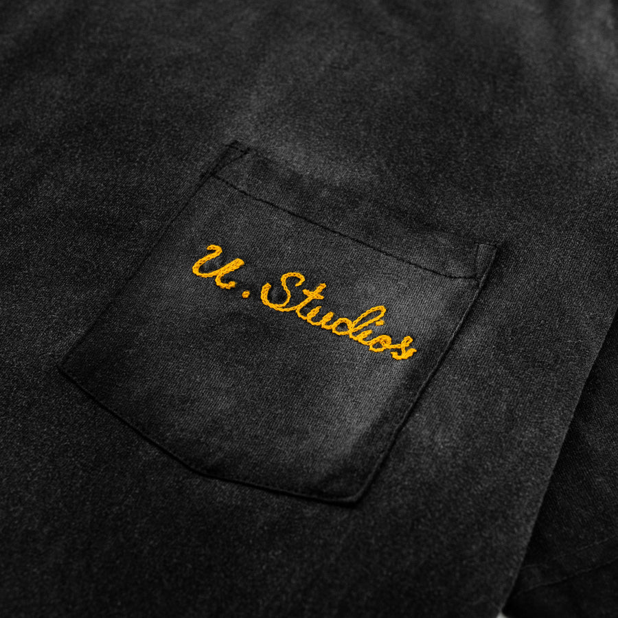 Uniform Chain Stitch Pocket Tee (Aged Black)