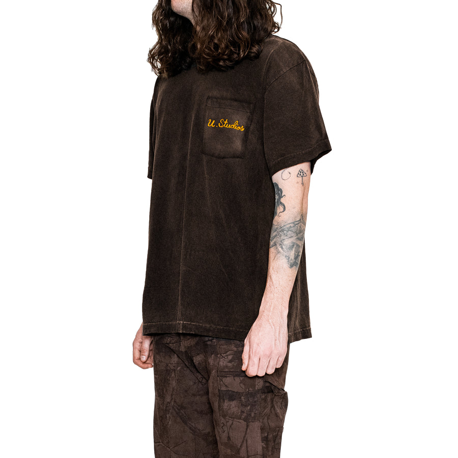 Uniform Chain Stitch Pocket Tee (Aged Brown)