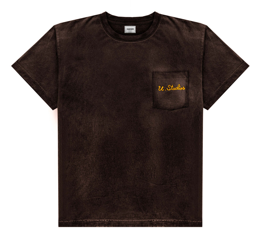 Uniform Chain Stitch Pocket Tee (Aged Brown)