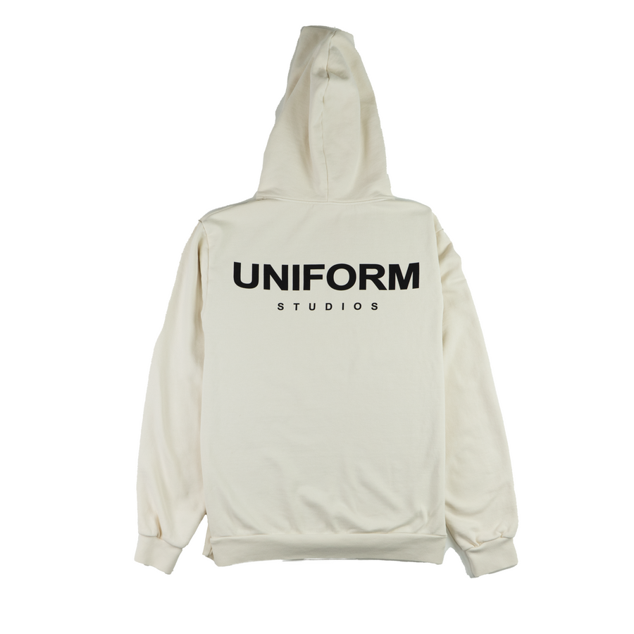 Uniform Studios Logo Terry Hoodie  (Cream/Black)
