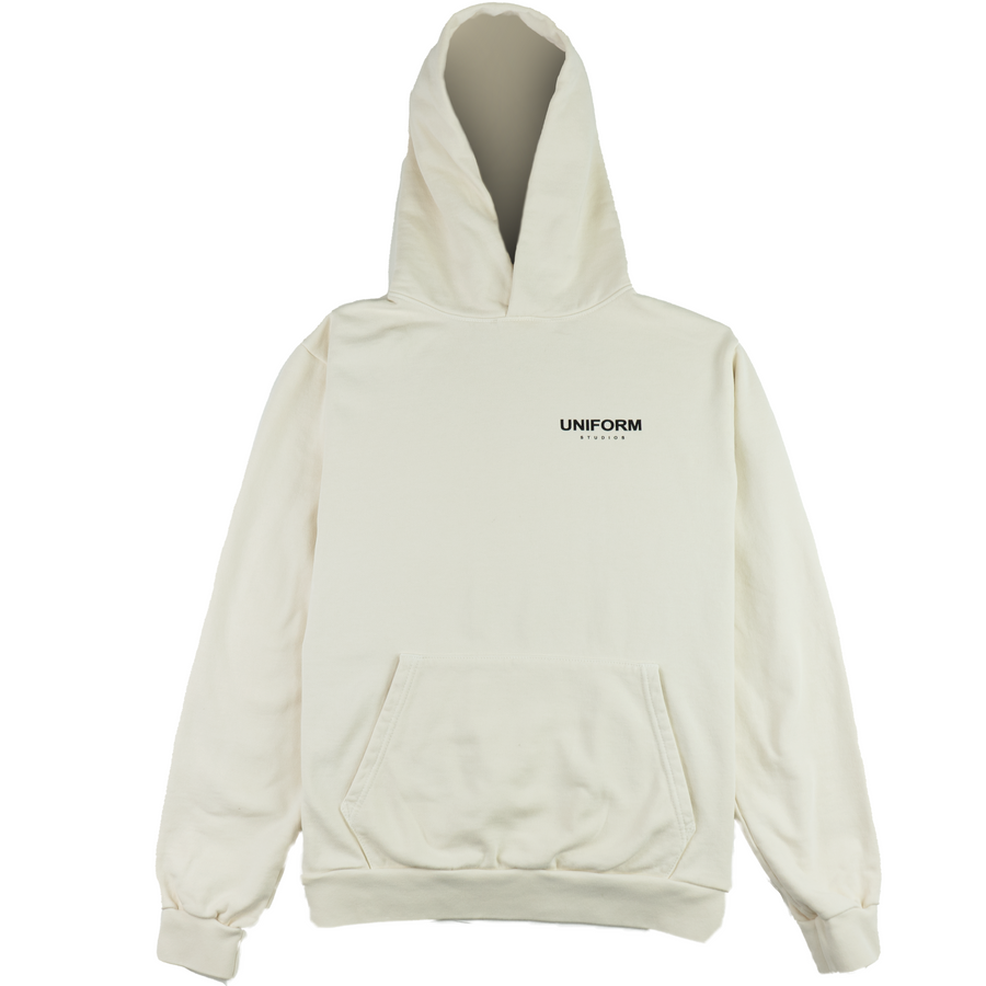 Uniform Studios Logo Terry Hoodie  (Cream/Black)