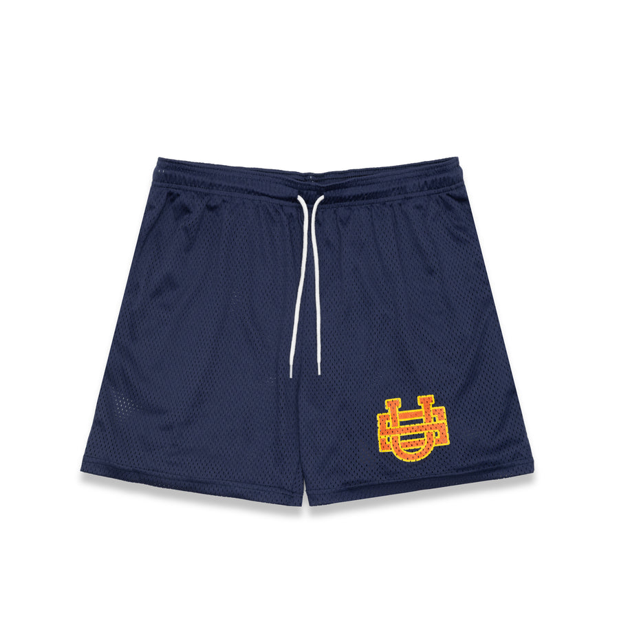 Uniform Studios Monogram Mesh Shorts (Navy/Yellow/Orange)