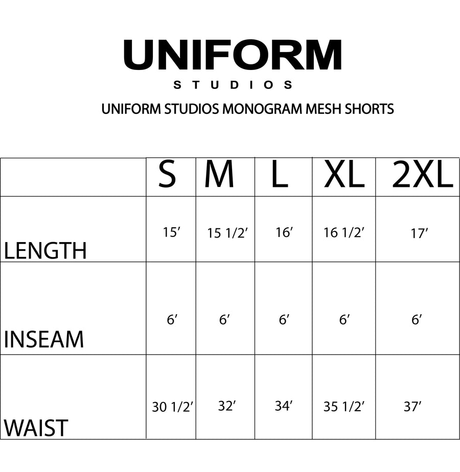 Uniform Studios Monogram Mesh Shorts (Royal/BabyBlue)