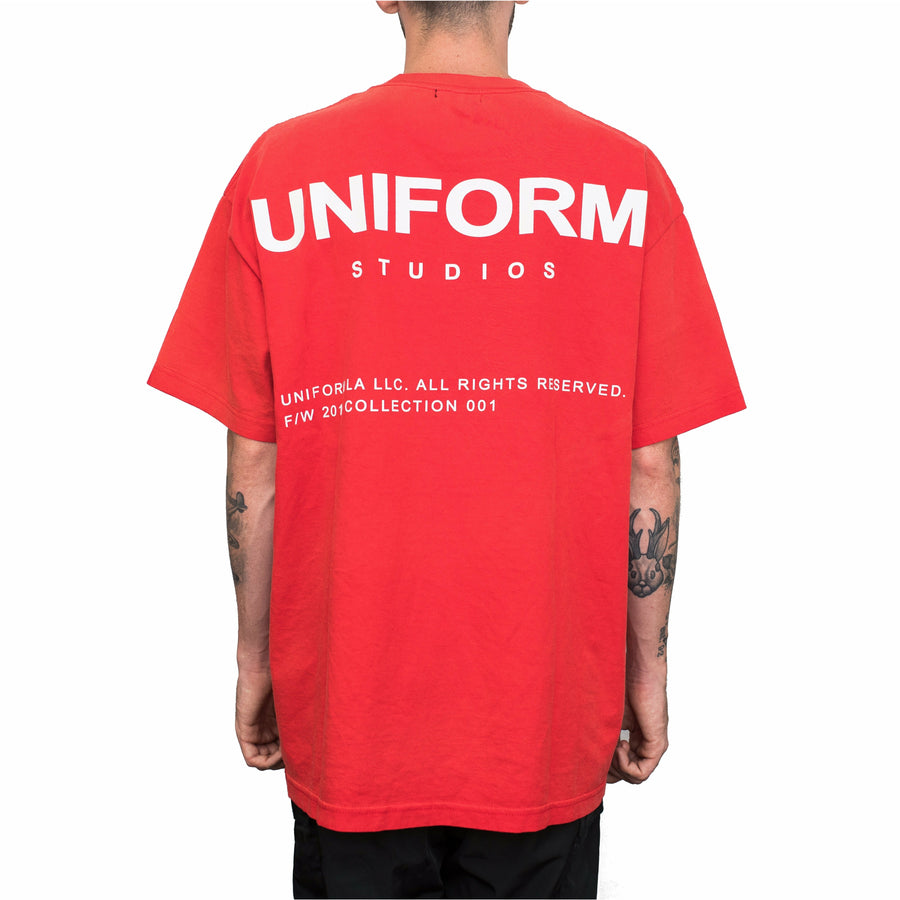 Vintage Sun-Dried Logo Tee in Washed Red