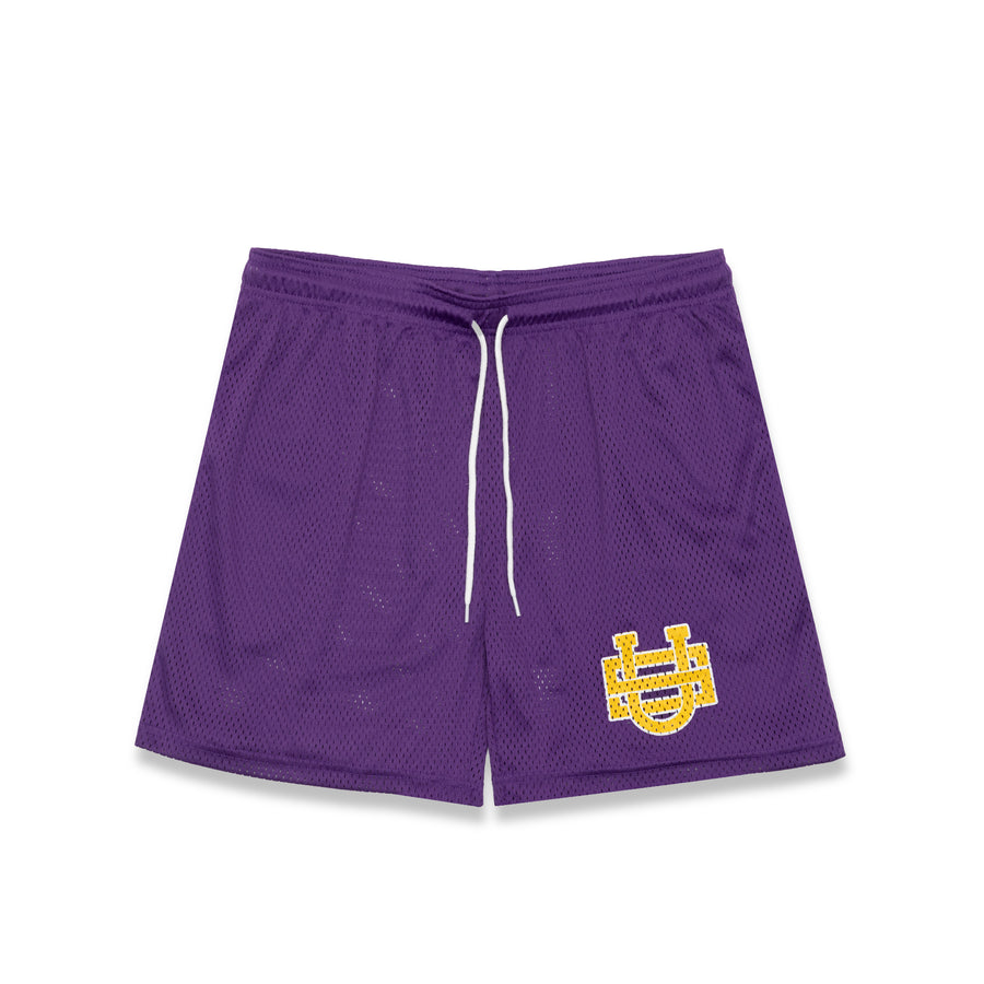Uniform Studios Monogram Mesh Shorts (Purple/Gold)