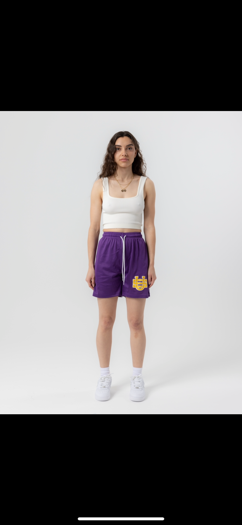 Uniform Studios Monogram Mesh Shorts (Purple/Gold)
