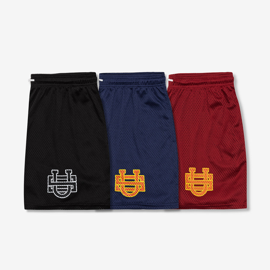 Uniform Studios Monogram Mesh Shorts (Burgundy)