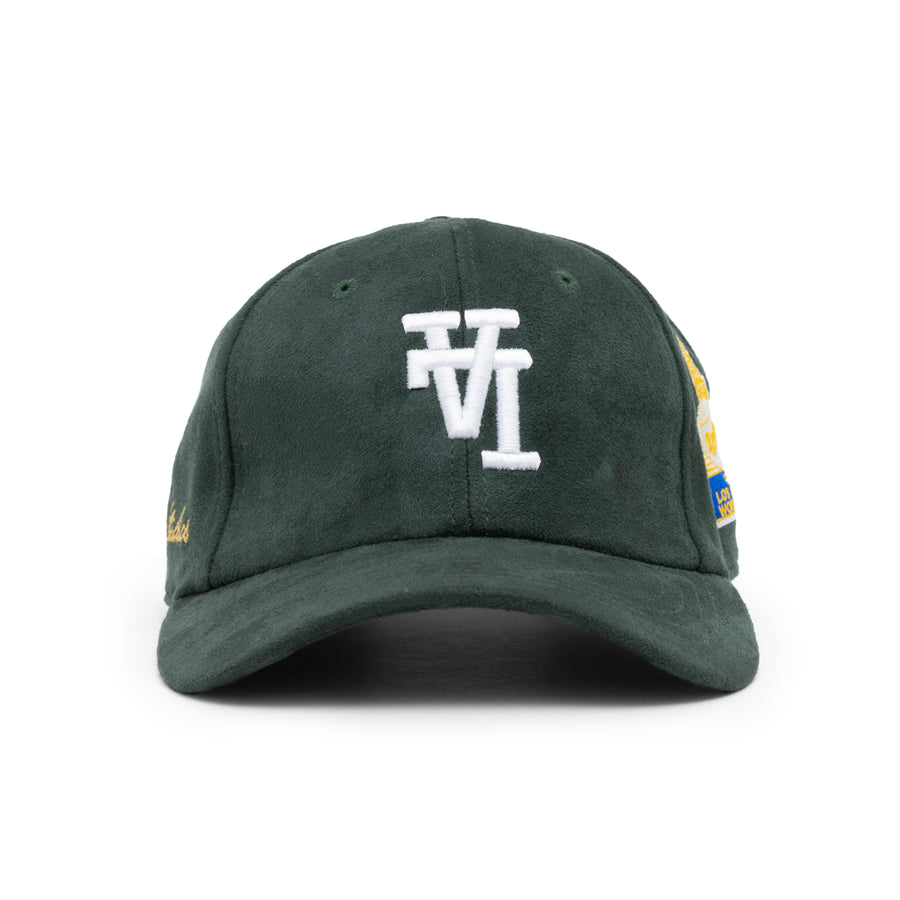 Uniform LA Gold Stamp Suede Strap-back  (Forest Green)