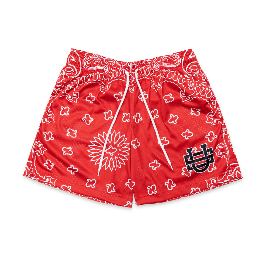 Monogram Paisley Mesh Shorts (Red)