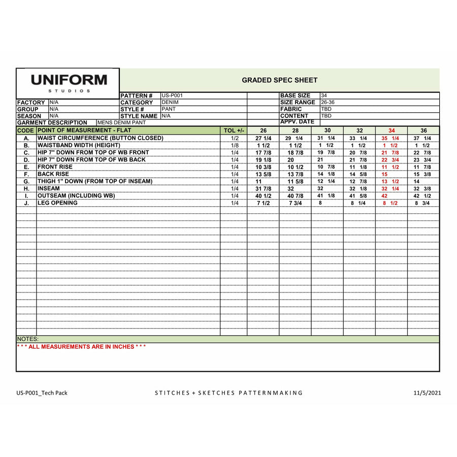 Uniform Studios Work Pant (Olive Green)