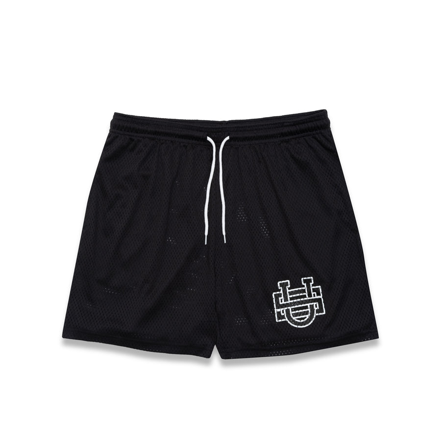 Uniform Studios Monogram Mesh Shorts (Black/Black)