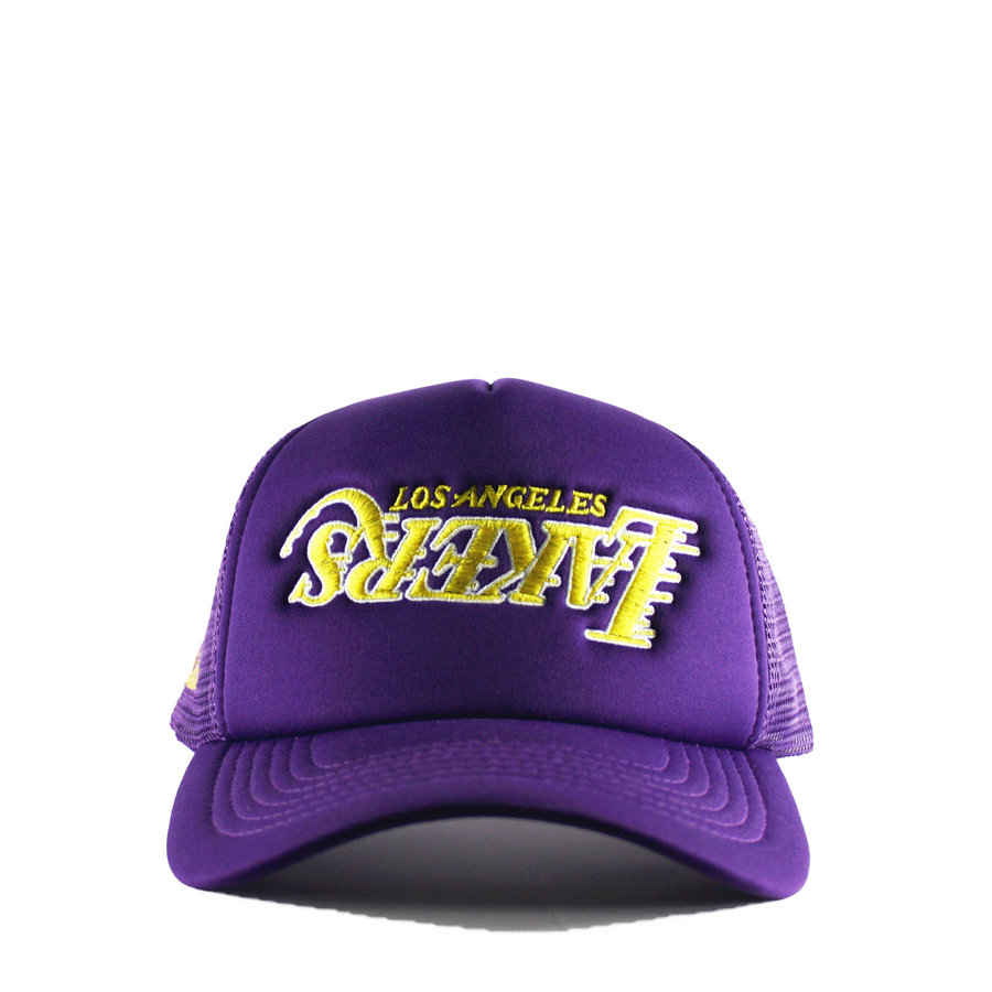 Lakers Foam Trucker Snapback (Purple/Yellow)
