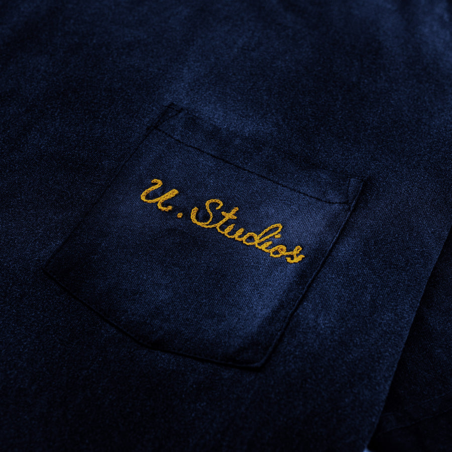 Uniform Chain Stitch Pocket Tee (Aged Indigo)