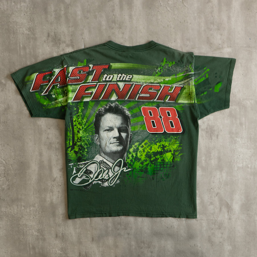 VINTAGE GREEN NASCAR DALE EARNHARDT JR TEE (X-LARGE)
