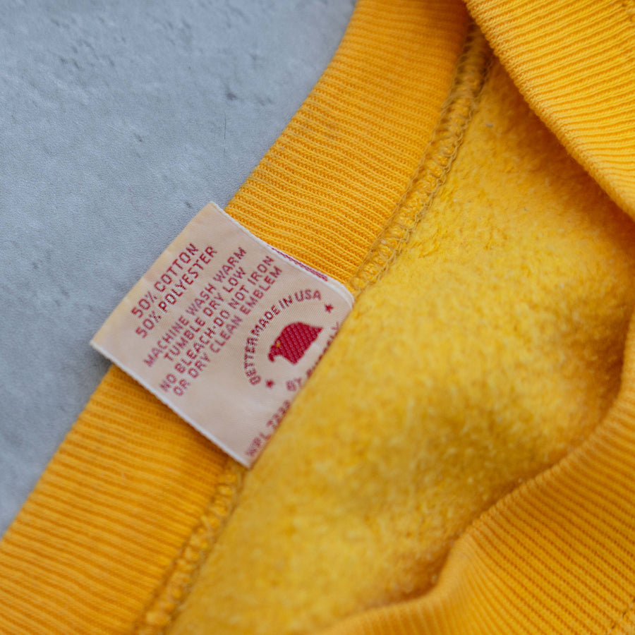1980'S RUSSELL CREWNECK SWEATER YELLOW (XL)